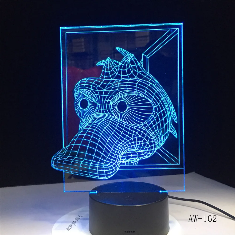 3D Светодиодная лампа в виде утки светодиодные лампы Детская база с USB 7 цветов