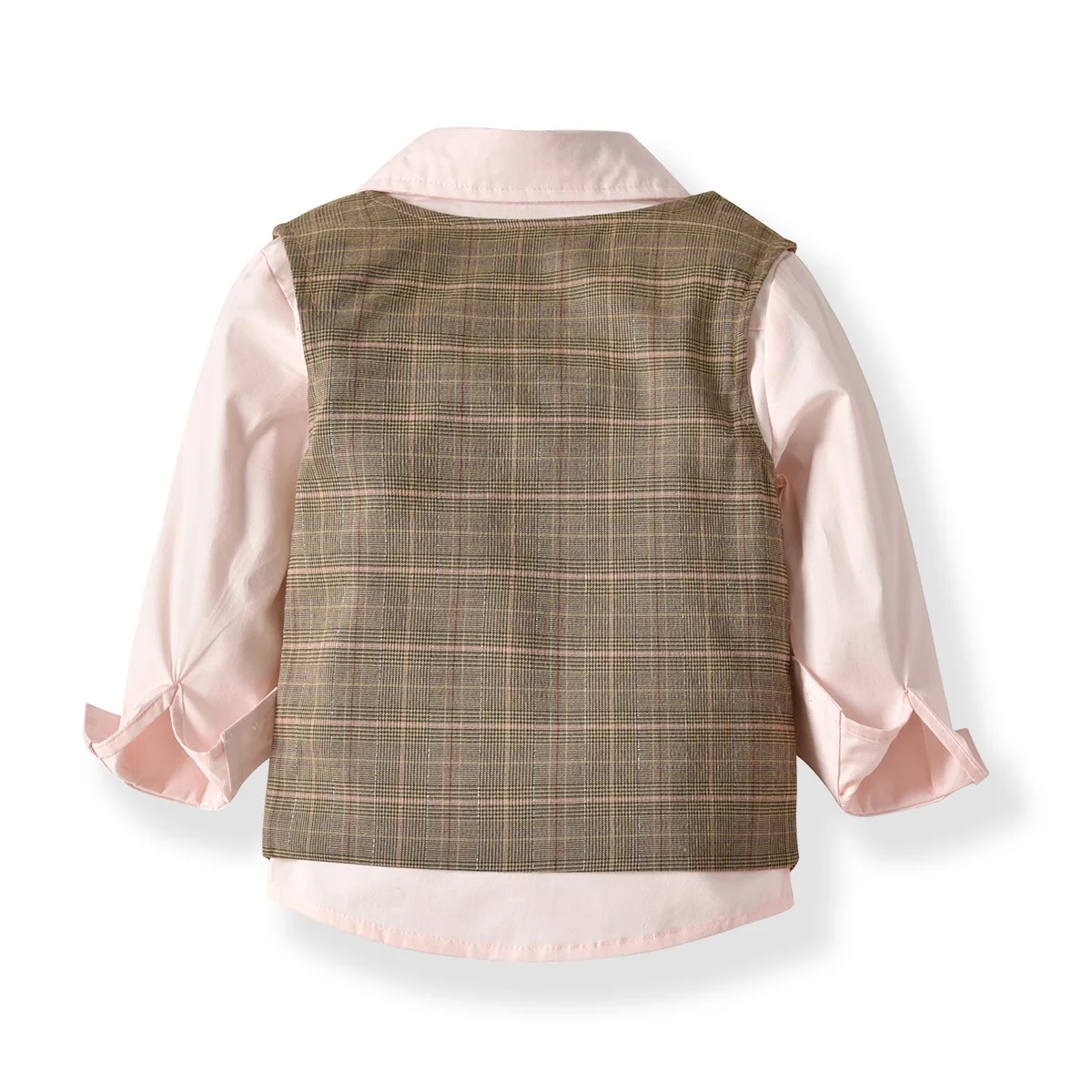 Boy's Double-Layer Horse Clip Shirt Trousers Children Gentlemen Suits Baby's Birthday Banquet Clothes Set |