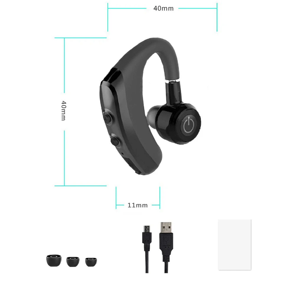 

hight quality Handsfree Wireless Bluetooth Earphones Headphones Noise Reduce Business Headset With Mic
