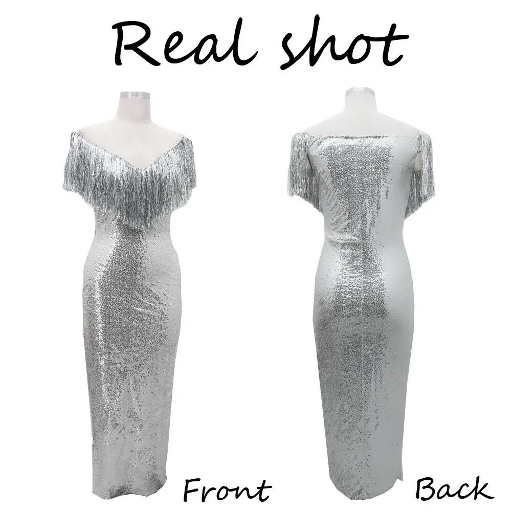 Женские вечерние платья для свадеб и торжеств с V-образным вырезом, бахромой и высокой талией в стиле бодикон.