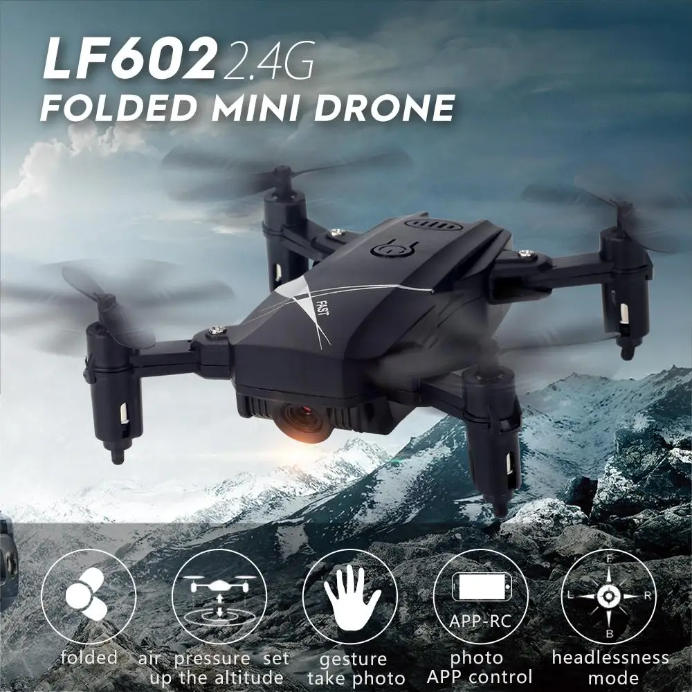 LF602 2 4G мини Радиоуправляемый Дрон с 720P HD WiFi FPV селфи камера режим удержания высоты