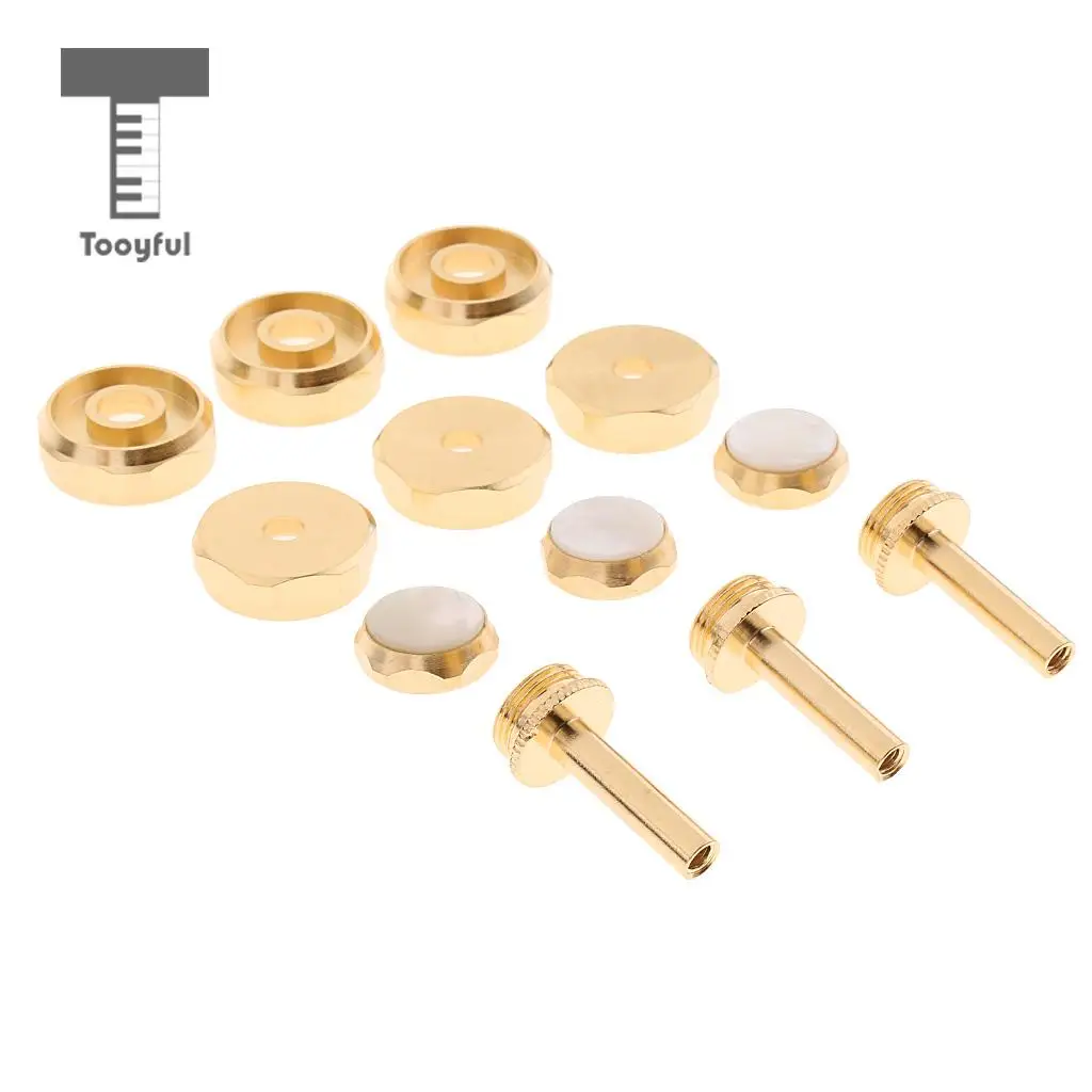 

Tooyful Practical Metal Golden Trumpet Cap Screw Cover Buttons Connecting Rods Pack for Trumpeter