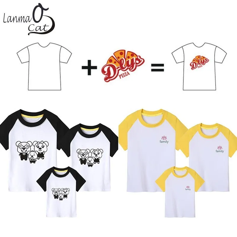 Lanmaocat Mom And Son Daughter Dad Matching Clothes Outfits Personalized Shirts For Family Summer T Free Shipping | Мать и ребенок