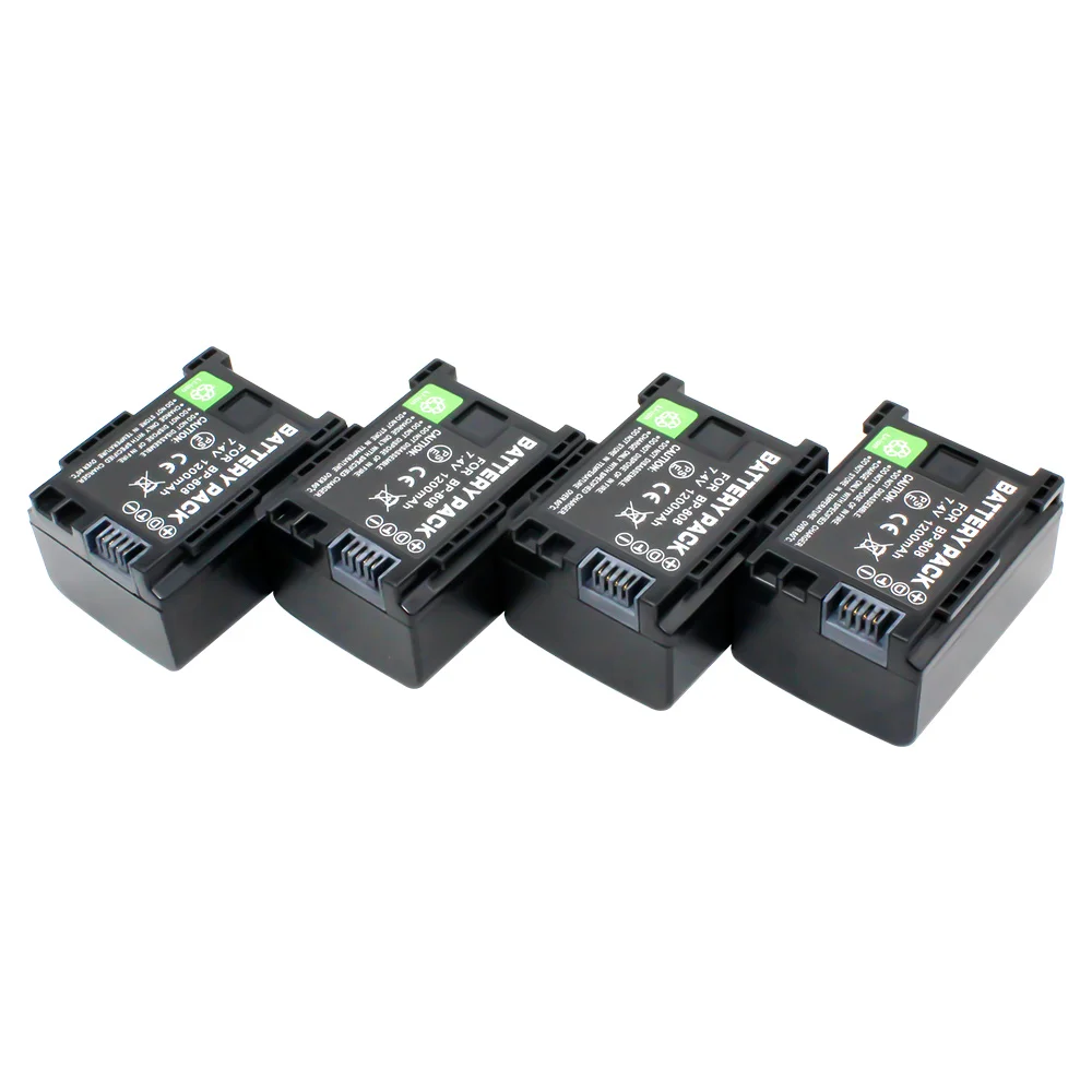 BP-808 BP-809 запасная батарея (4 комплекта) и USB зарядное устройство для Canon HFS100 HFS10 HF11 HF10