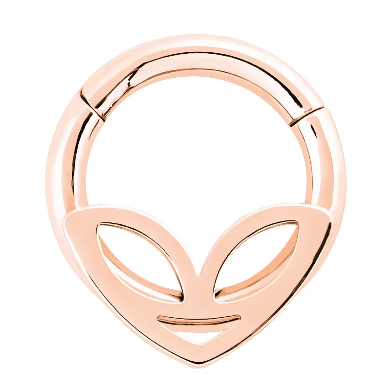 1 шт. Висячие стальные кольца с узором в виде лица для перегородки носа клитора