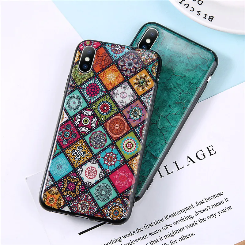 Lovebay Luxury Phone Case Epoxy Shell Marble Soil Crack 3D Pattern Girl Women Back Cover For iPhone 6 6S 7 8 Plus X XS XR Max |