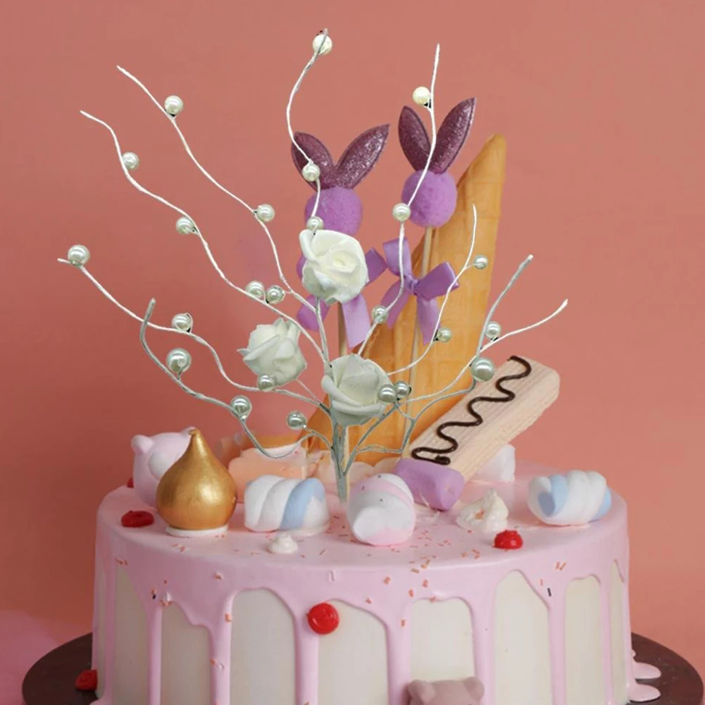 Набор из 2 предметов украшение для торта Розовый жемчуг дерево праздник свадьба