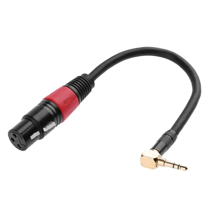 OPQ 0.2m 90 градусов 3 5 мм 1/8 дюйма Trs штекер XLR 3pin Женский аудио кабель удлинитель