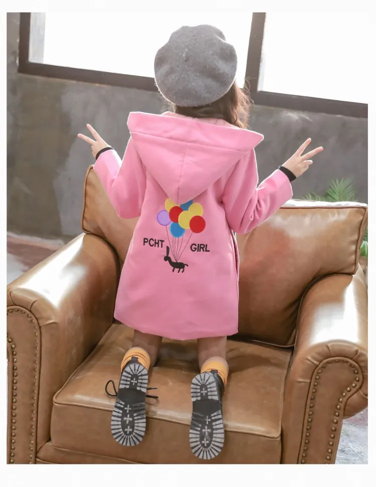 Коллекция 2018 года новое зимнее шерстяное пальто для девочек Детская