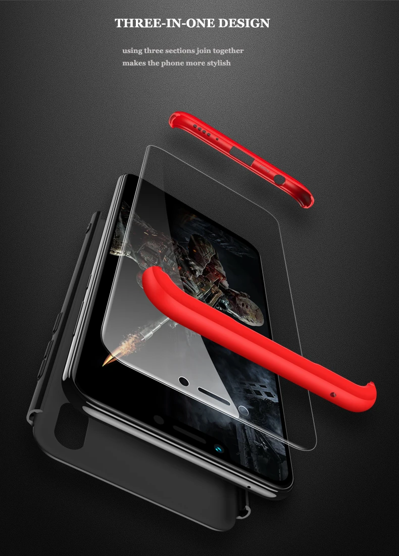 Чехол для huawei Y7 Pro 2019 360 градусов Полная защита жесткий пластиковый чехол s DUB-LX1