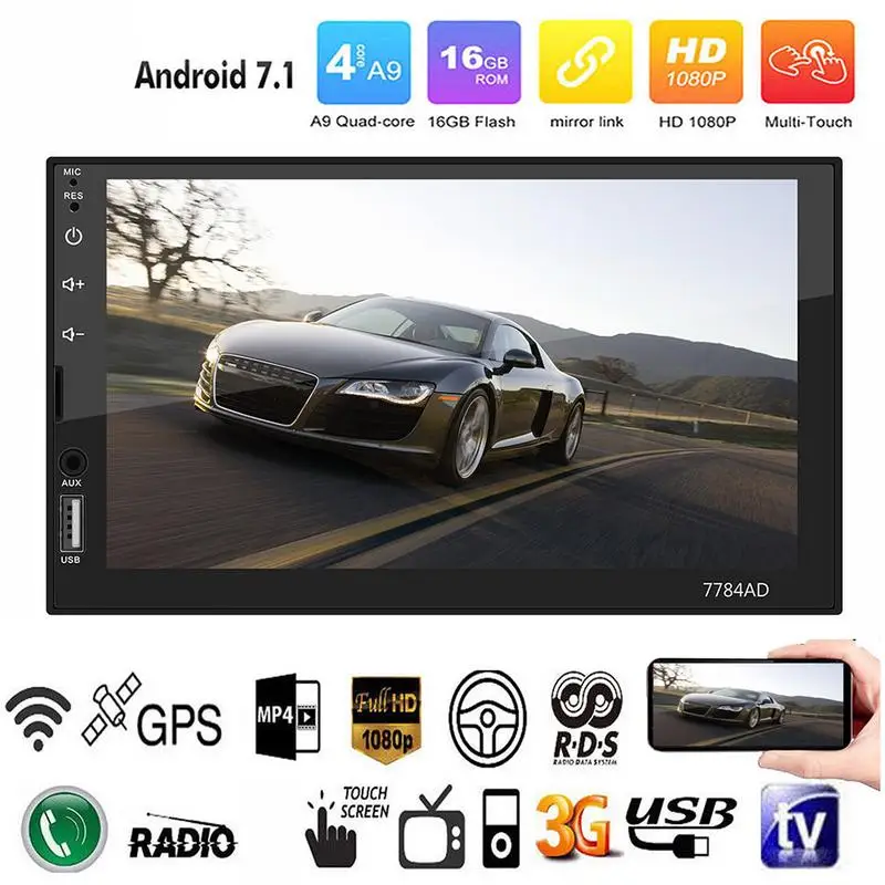 Новый Автомобильный сенсорный экран с GPS Android 7 1 навигационная система Bluetooth MP5