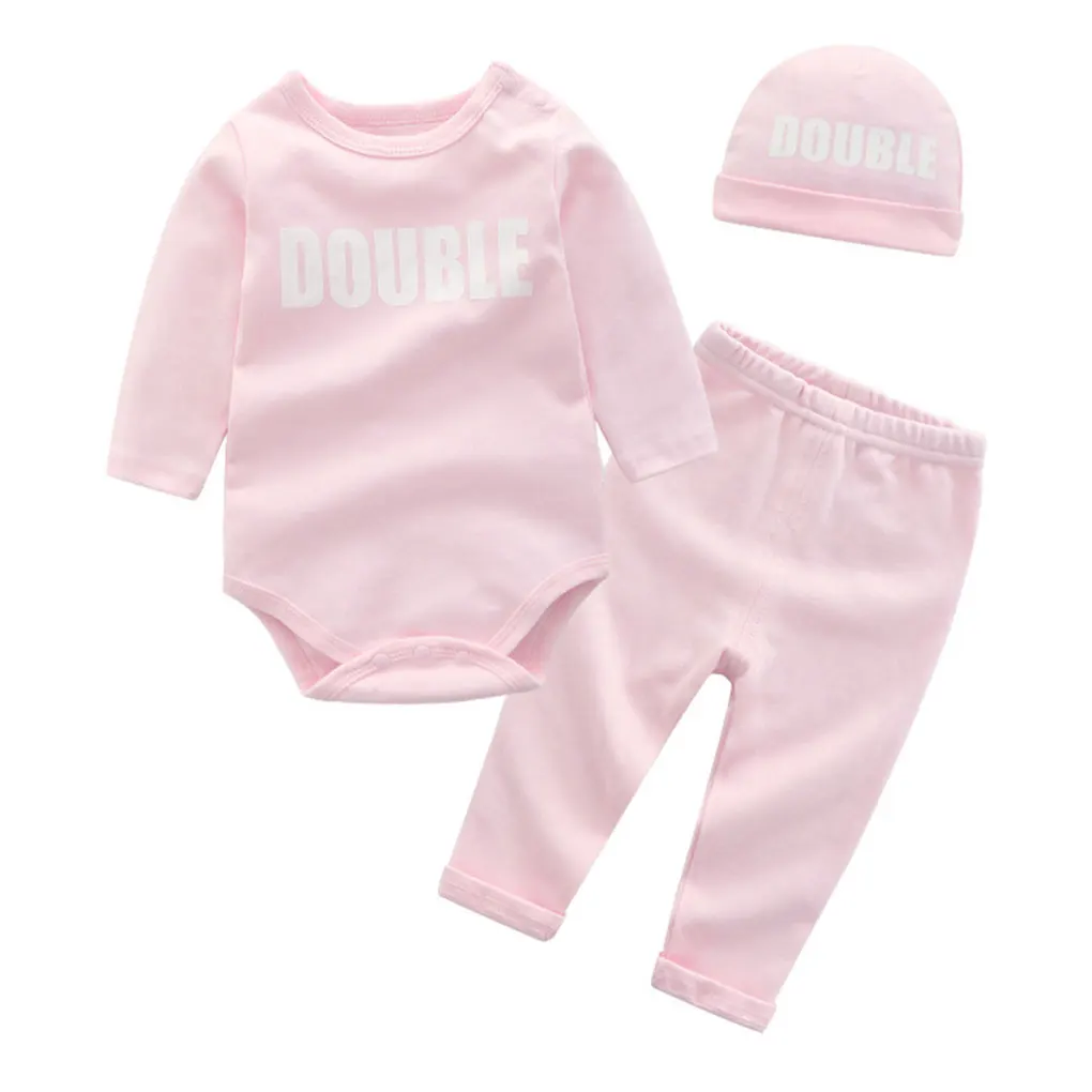 3pcs Set I Love Mom And Dad Baby Newborn Toddler Bodysuits Children Long Sleeve Cotton Clothes | Детская одежда и обувь