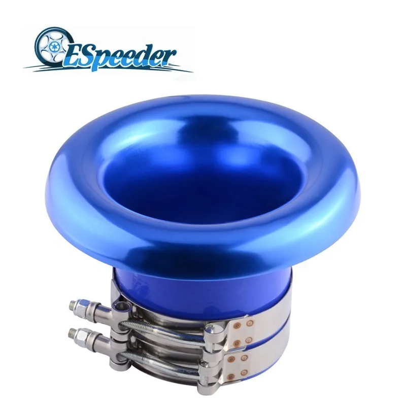 ESPEEDER Aluminum 3.5" Short Ram/Cold Air Compressor/Intake Inlet Velocity Stack/Turbo Horn Kit Car Professional Parts Blue/Red |