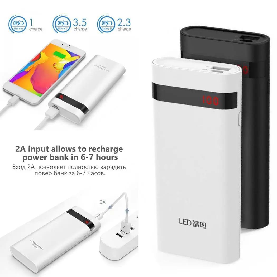 Multi function портативный запасные аккумуляторы для телефонов 10000 мАч аварийного 93% USB