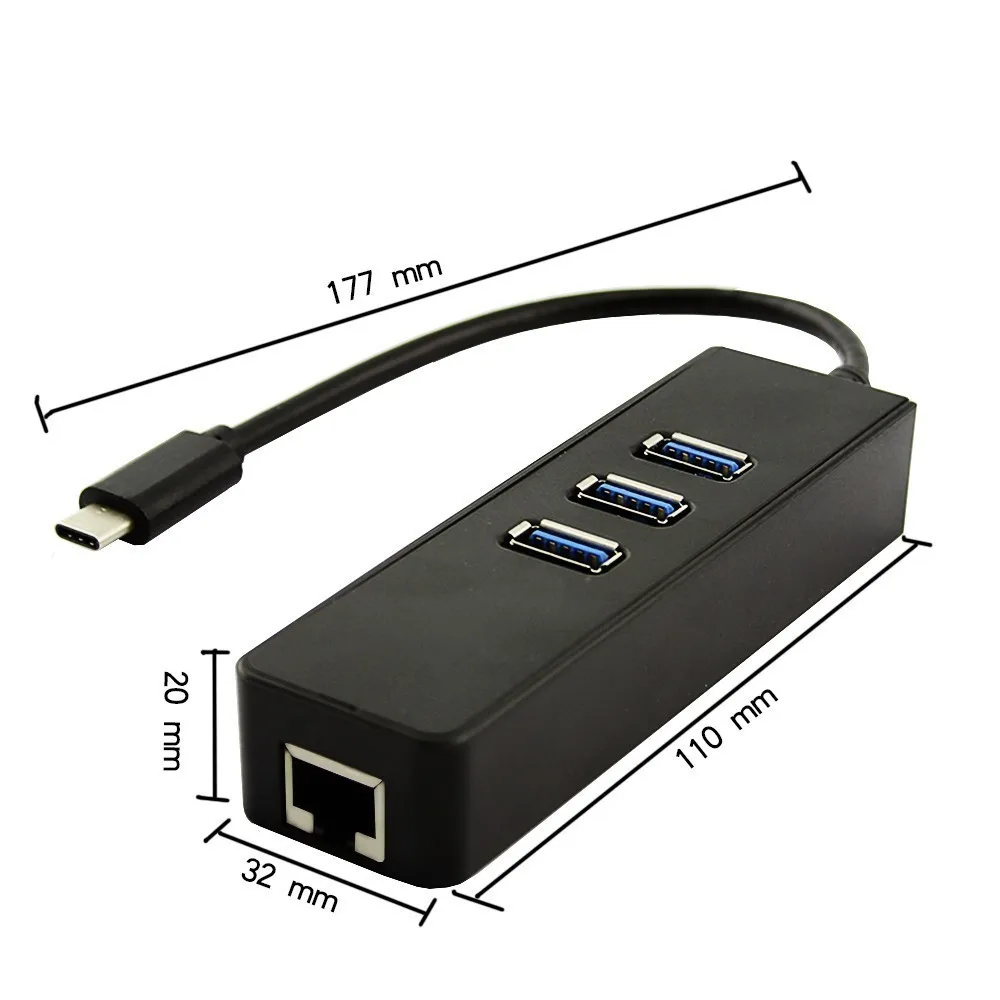 CHUYI Type C порт к usb-хаб 3 0 порта s мульти USB3.0 сплиттер с гигабайт Ethernet адаптер для Macbook