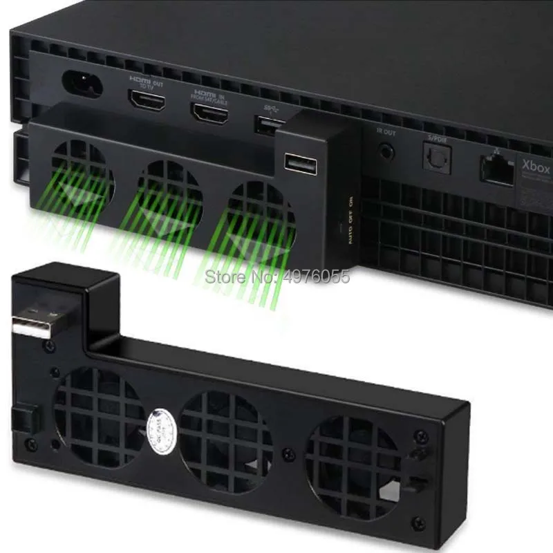 Охлаждающий вентилятор для Xbox One X внешний usb-кулер с 3-мя встроенными