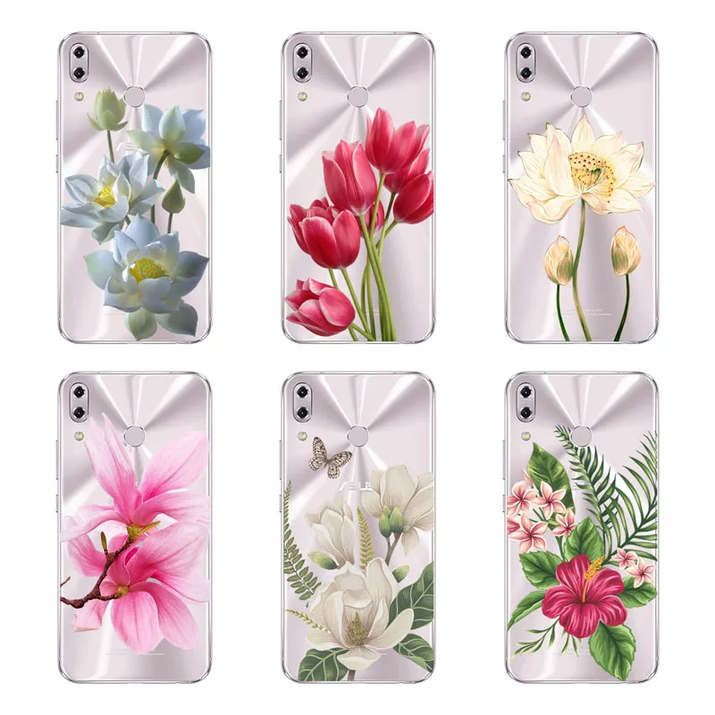 Soft TPU for asus zenfone 5 5z ze620kl zs620kl 4 3 max zc553kl zc520tl zc520kl Pro ZC554KL ze520kl ze552kl Case flower Cover |