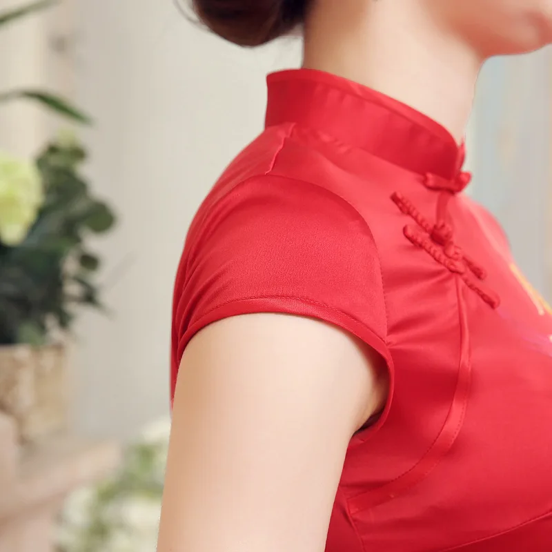 SHENG COCO XXL платье в восточном стиле с Фениксом пионами Qi Pao китайские платья мини