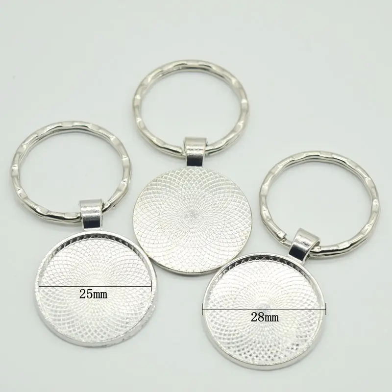 Пустая основа для брелока подвески брелок ключей 25 мм стеклянный кабошон сделай