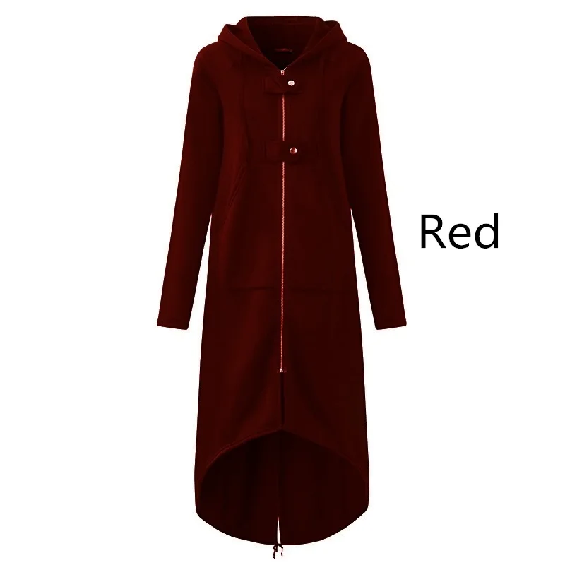 Большой размер модный длинный Тренч с капюшоном 2018 осеннее однотонное длинное