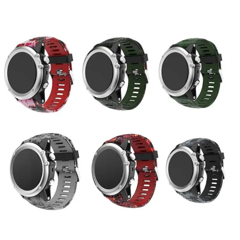 Мягкие силиконовые с рисунком ремешок для часов браслет Garmin Fenix 3/3
