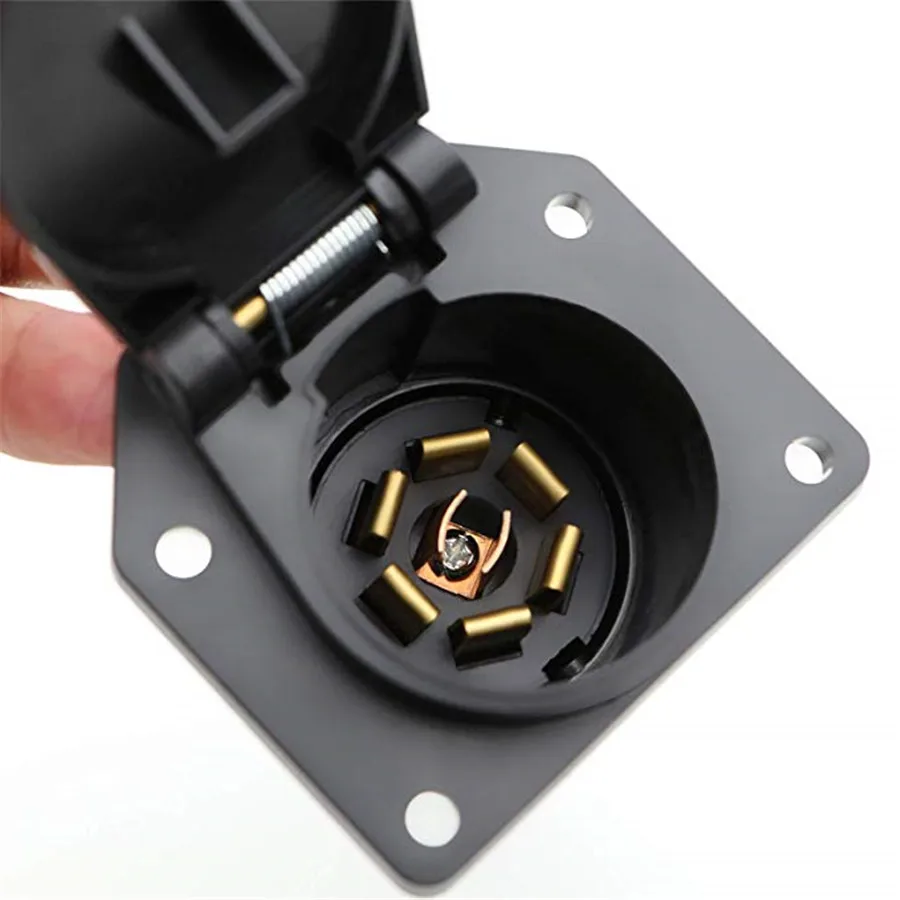 

4 Pin Flat to 7 Pin Trailer Plug 7 Way Blade Round Connector Plug RV Parts 12V Towbar Free Shipping