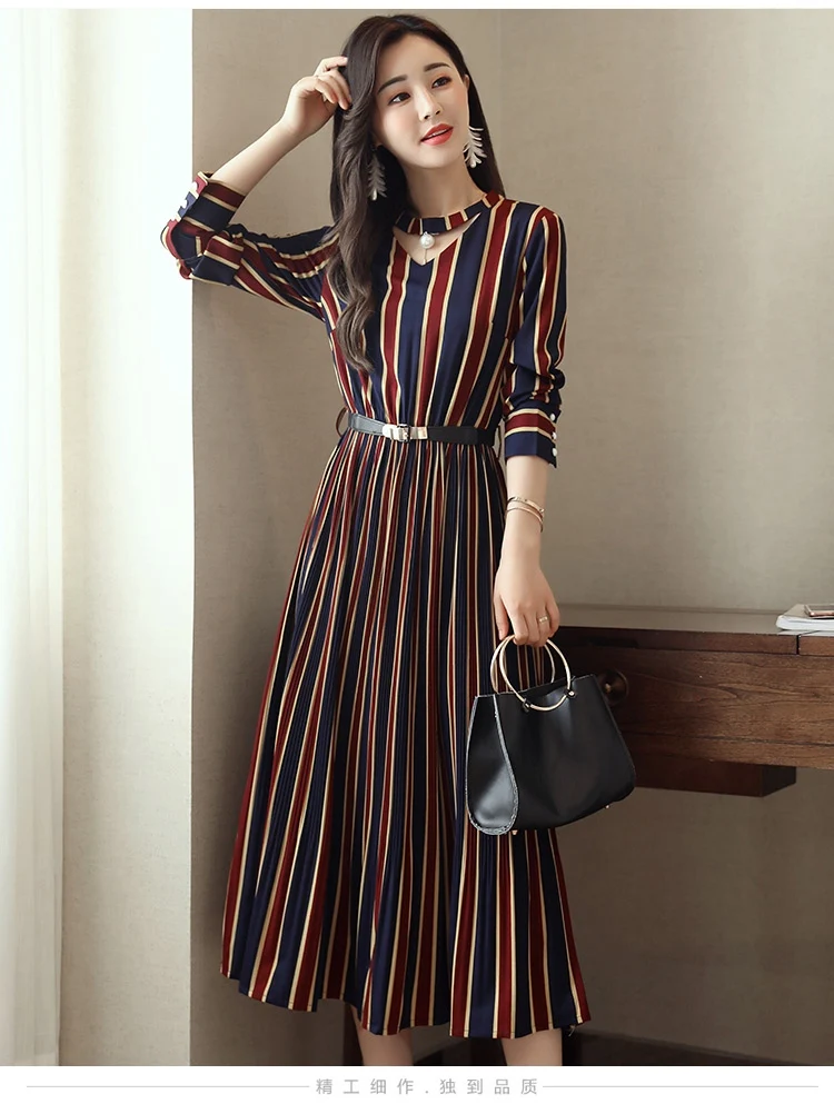 Женское облегающее платье в полоску зимнее модное 2018|Женские платья| |