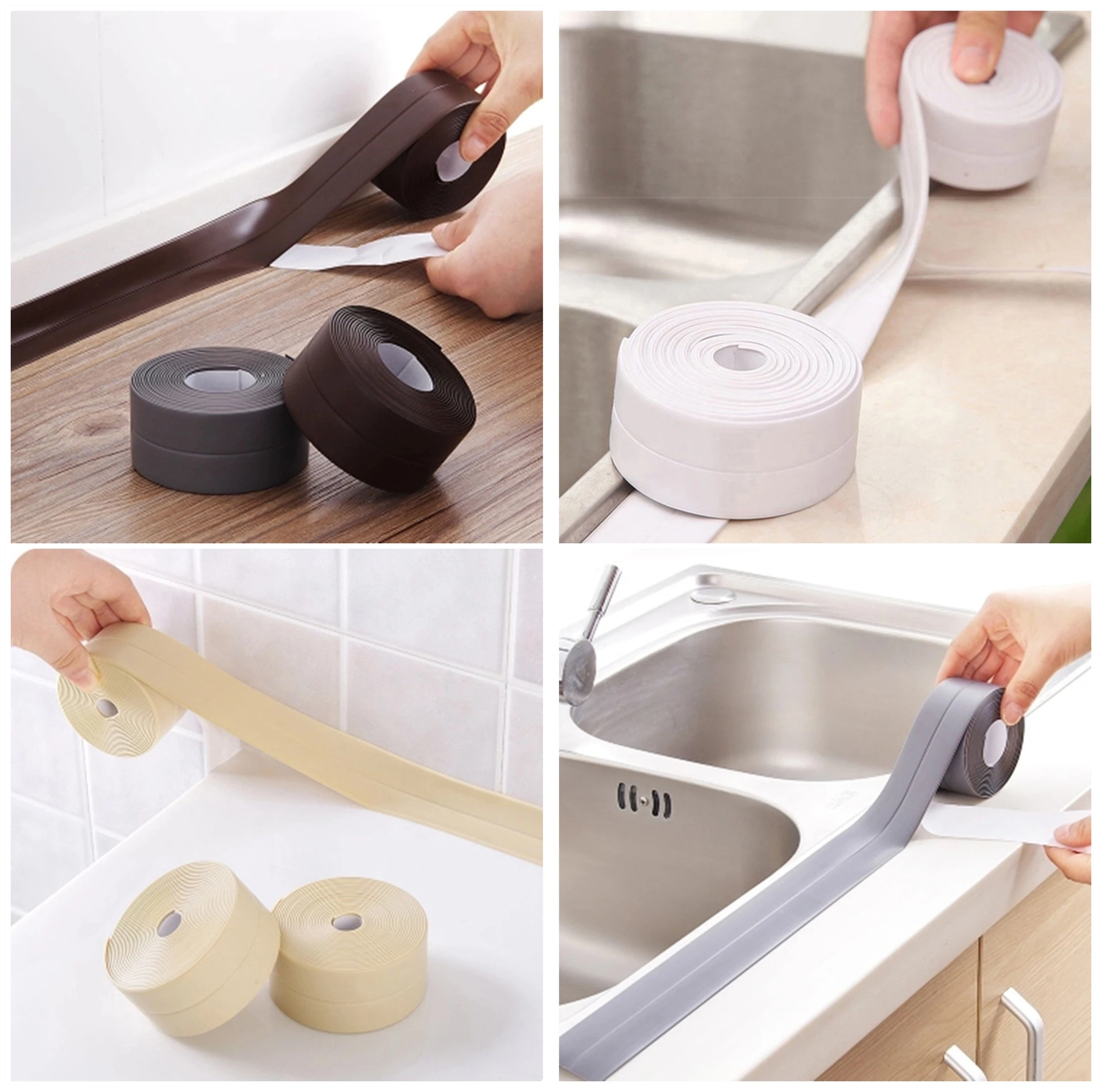 

Mouldproof Belt Self Adhesive Waterproof Anti-moisture Bathroom Mosaic PVC Wall Sticker Kitchen Non-wovens PVC Environmental