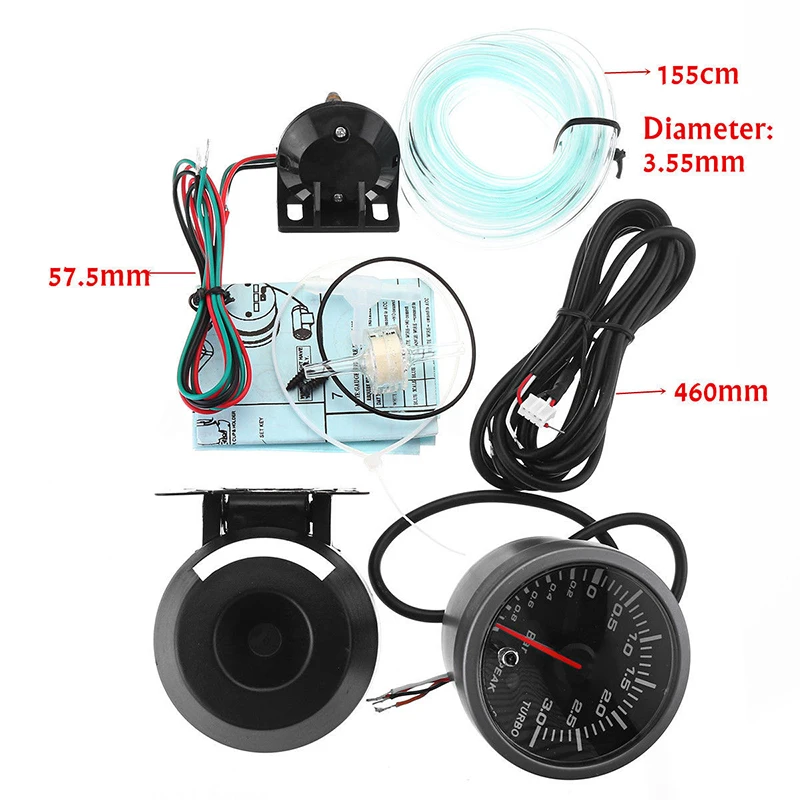 2.5in 60 мм авто светодиодный турбо Boost ВАКУУМНЫЙ МАНОМЕТР|Нагнетатели и запчасти| |