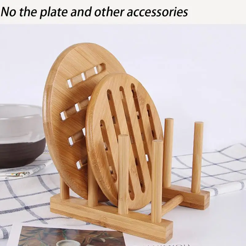 Бамбуковая стойка для посуды кухонные полочки органайзеры пластиковые тарелки