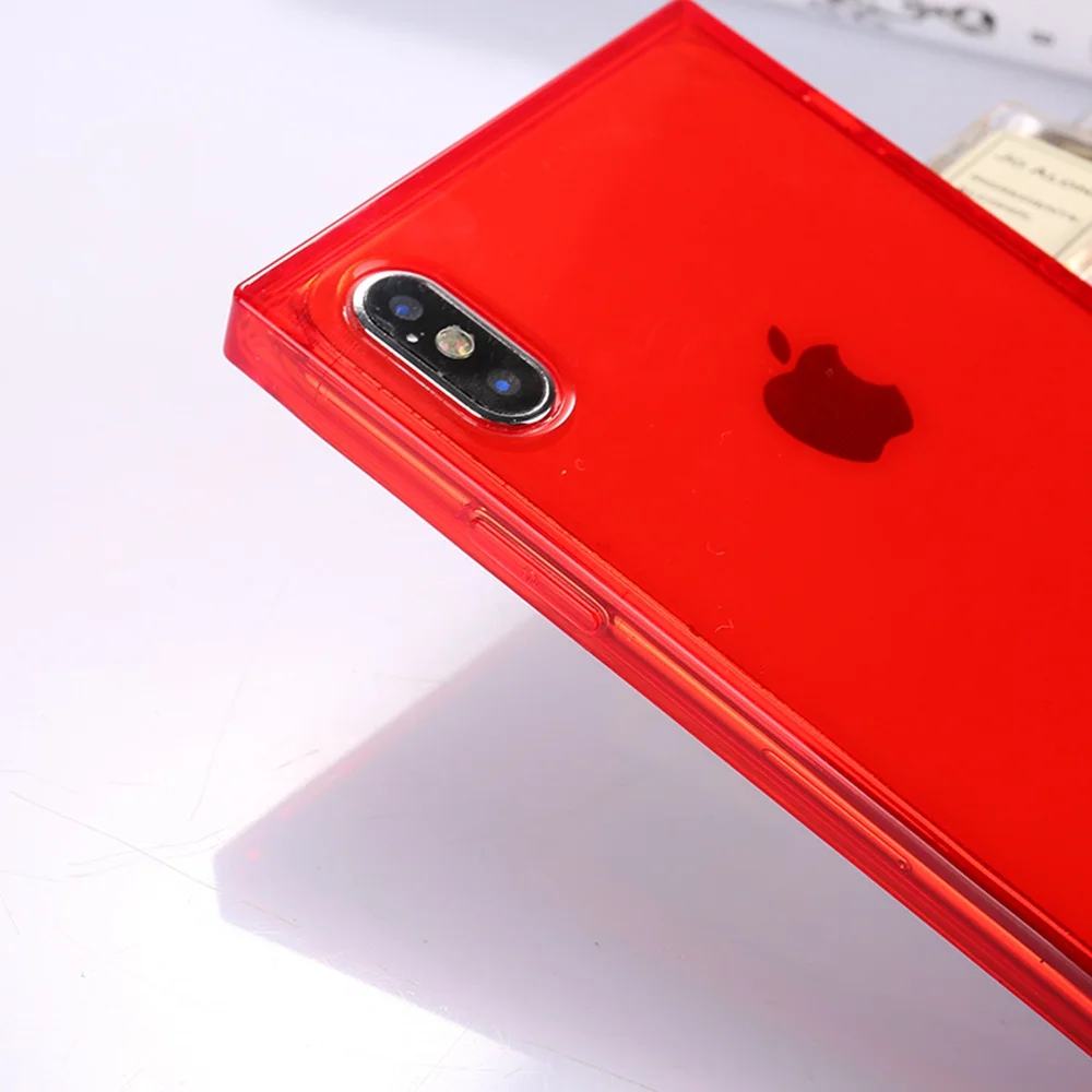 KISSCASE Square Transparent Phone Case For iPhone 5 5S SE X XS Max XR Fashion Colorful Coque 6 6S 7 8 Plus |