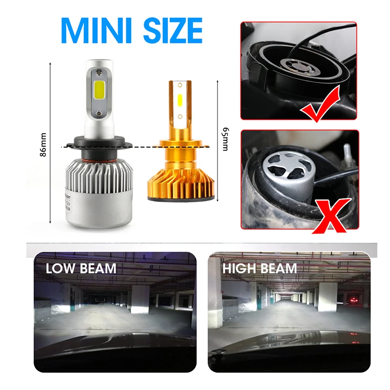 CARLite 2 шт. H7 светильник лампы для автомобилей с напряжением 12V 24V 6000K Led головной s