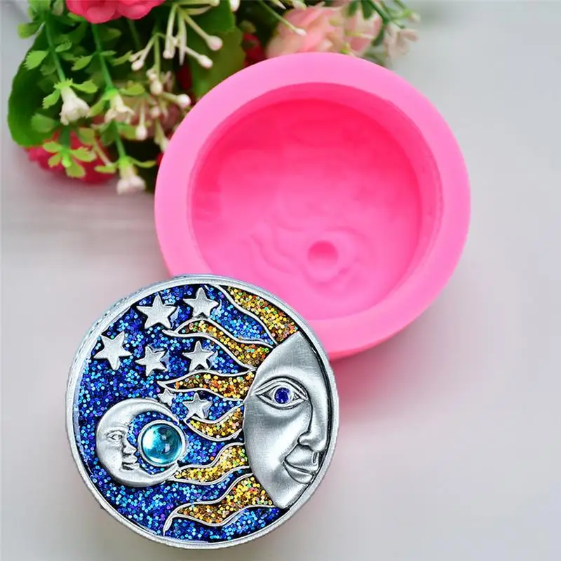 DIY 3D Солнце Луна Звезда шаблон Силиконовое Мыло Форма свеча штукатурка украшения