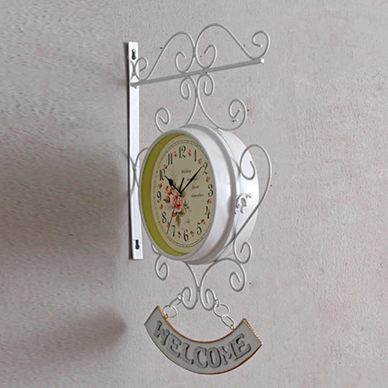 Напольные двойные настенные часы с петушком и колокольчиком reloj de pared Garden Outside Bracket