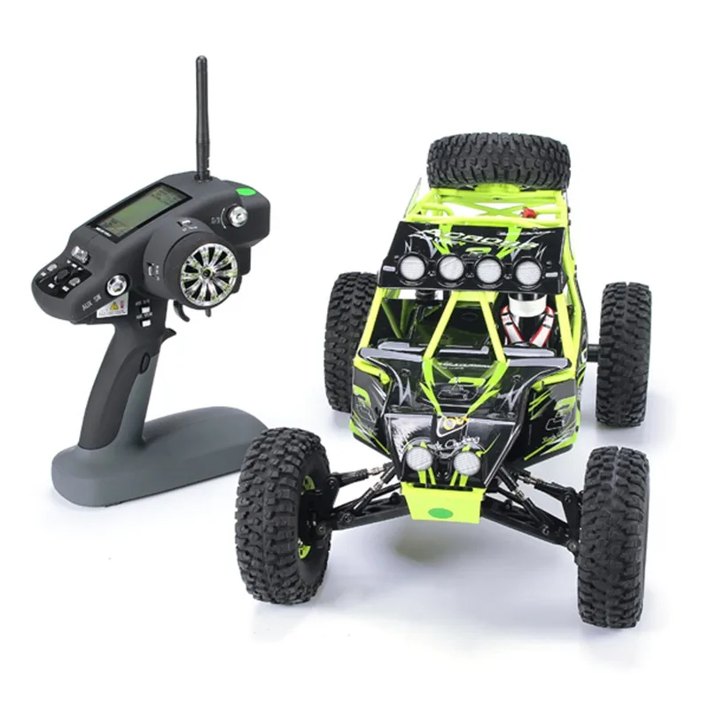 WLtoys 10428 1/10 2.4G 4CH 4WD RC Car MODE2 540 Brushed Motor Rawler Green Remote Control & LED Light for Boys Toys | Игрушки и хобби