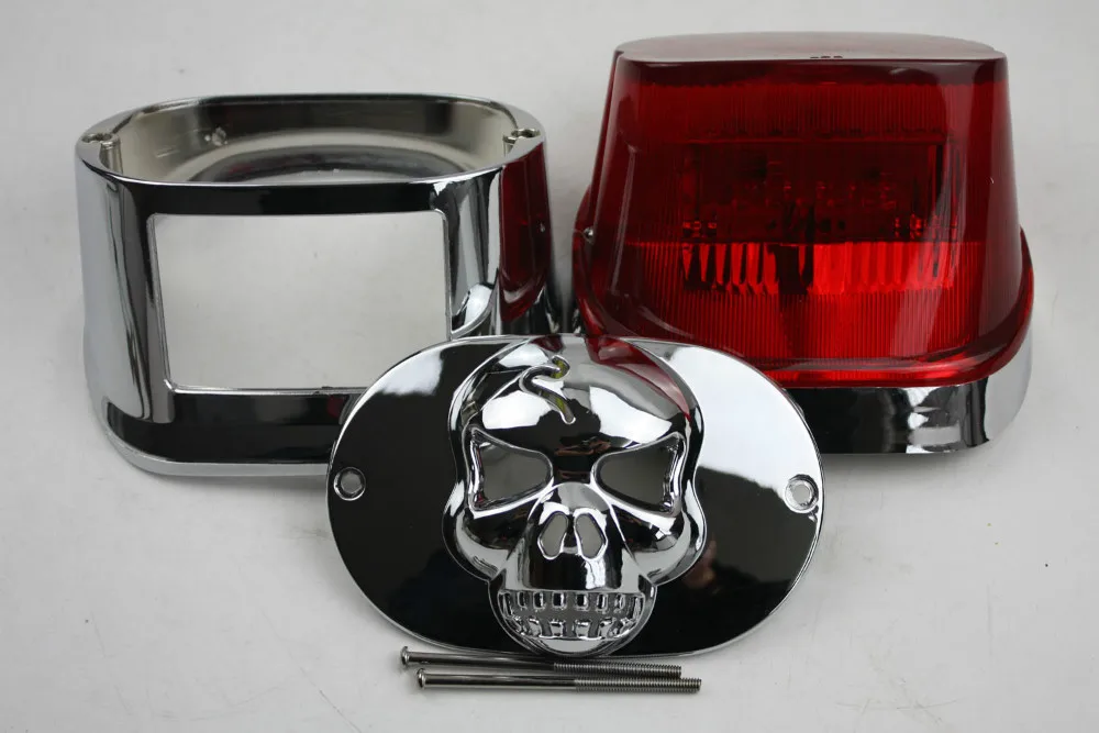 Мотоциклетная хромированная задняя крышка с черепом и воротником для Harley Touring