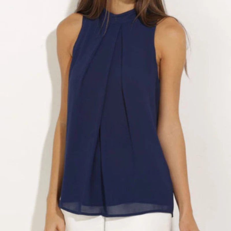 Женская футболка без рукавов Повседневная Свободная однотонная мягкая