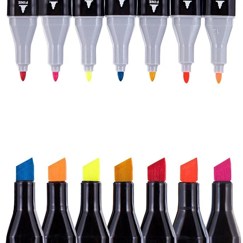 On saledouble-headed Oily marker pen five generations upgrade 32 48 72 color comics learning painting supplies | Канцтовары для