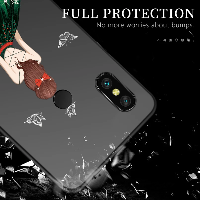 Роскошный чехол для Xiaomi Redmi Note 7 силиконовый платье девочки бампер XIaomi 4x 5 6 Pro Fundas