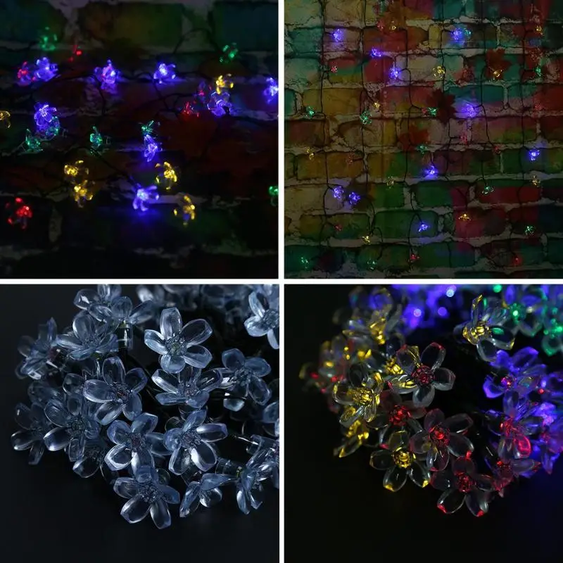 50 LED Peach Blossom Solar Fairy String Light Outdoor Party Decor(Colorful) | Лампы и освещение
