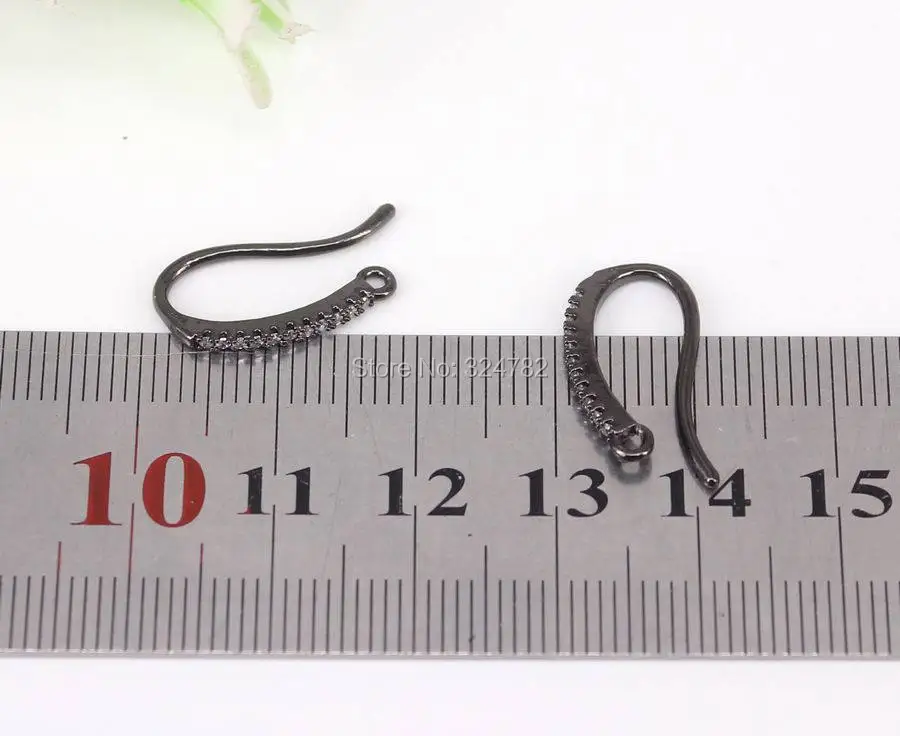 20pcs Micro Pave CZ Pendant Bails Hooks Earring One Touch Earrings Jewelry | Clip