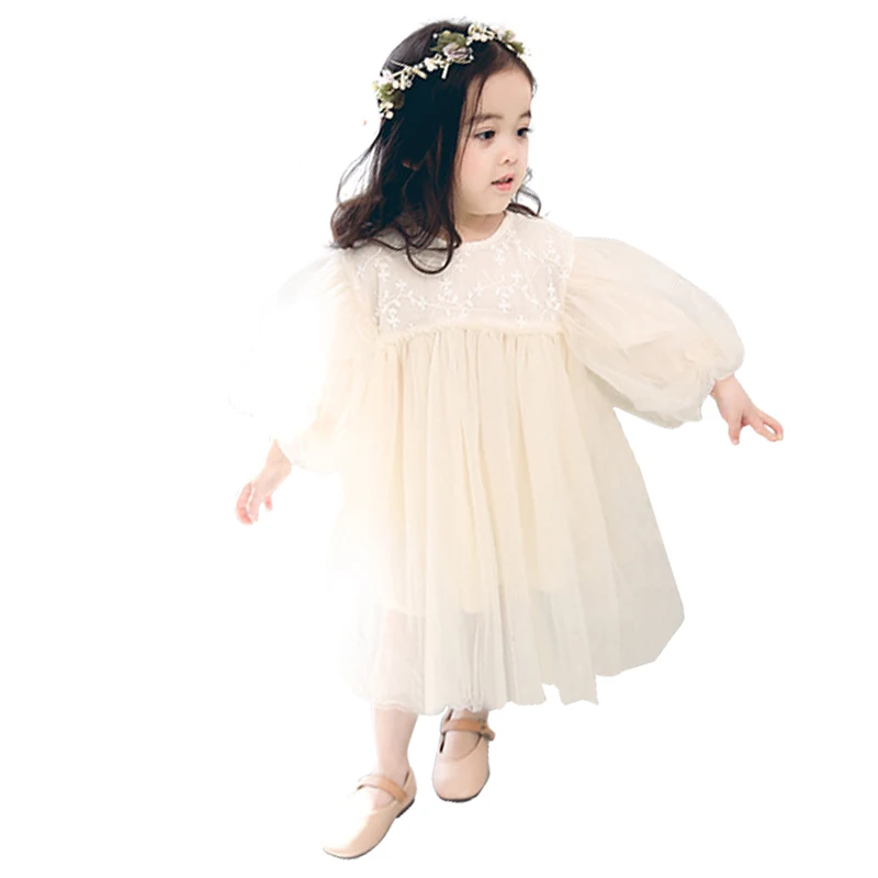 lace easter long dress age for 9 month-4 yrs little girl 2019 new spring sleeve embroidered flowers baby girls frocks | Детская одежда