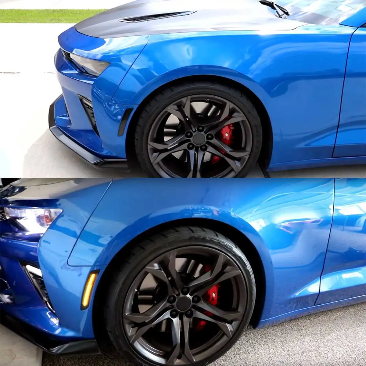 Для Chevy Camaro 2016 2017 2018 светодиодный фонарь с дымчатыми линзами передняя Янтарная