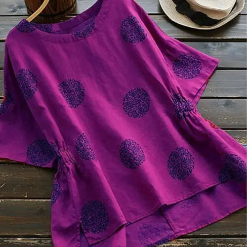 Женская хлопковая футболка с коротким рукавом Повседневная Свободная монетами в