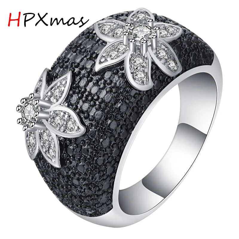 HPXmas модное черное белое большое с гексаграммой цветок Преувеличенные вечерние