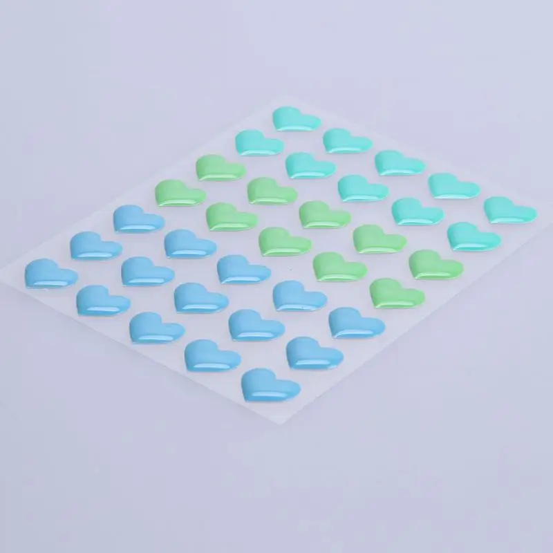 Красочные сердца DIY самоклеющиеся эмалированные точки смолы наклейки для