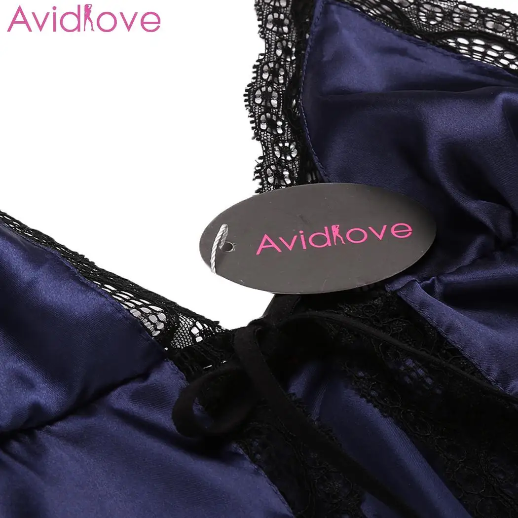 Женские шелковые пижамы Avidlove комплект из двух предметов с кружевными вставками и