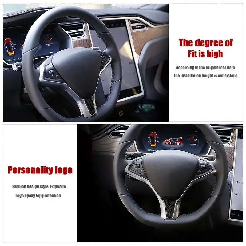 Накладка на руль автомобиля из углеродного волокна декоративная накладка для Tesla