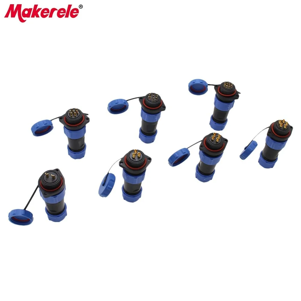 IP68 Waterproof Connector Male Female Flange Socket Aviation Plug For 8-12mm Cable Conversion SP21 2P 3P 4P 5P 7P 9P 12P | Обустройство
