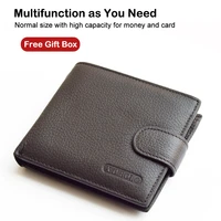 2021 new fashion leather male wallet genuine leather men wallets luxury brand card holder coin pocket bag for man with gift box